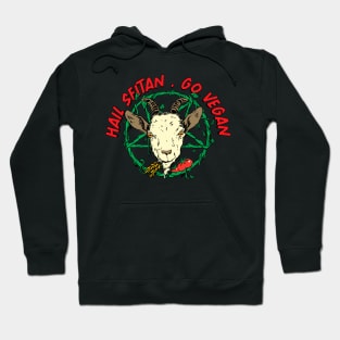 Hail Seitan Go Vegan Save Animals for Vegeterians and Veganism Lifestyle Hoodie